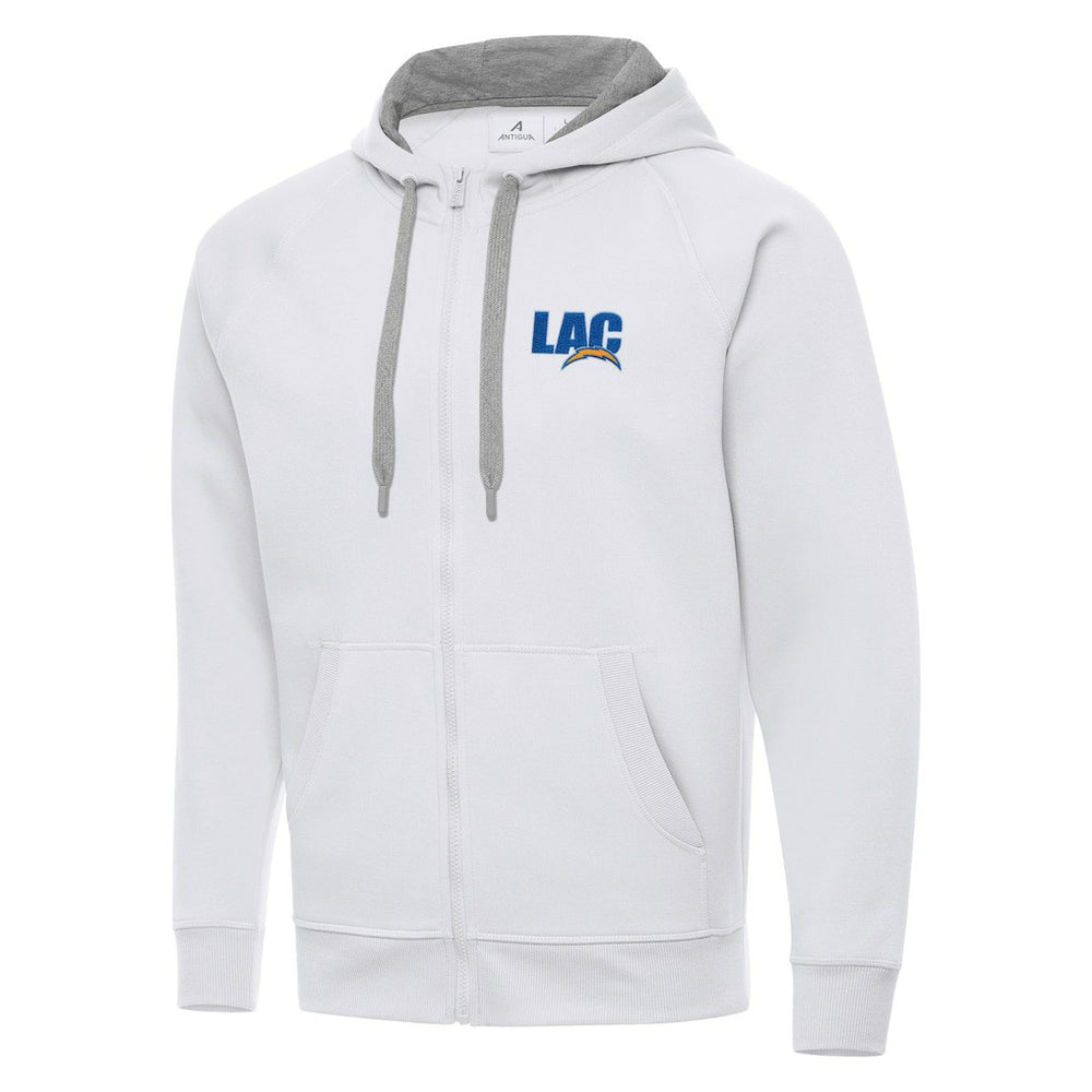 Men's Los Angeles Chargers Antigua Victory Full-Zip Hoodie - White Hoodies