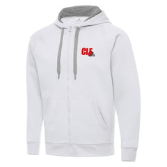 Men's Cleveland Browns Antigua Victory Full-Zip Hoodie - White Hoodies