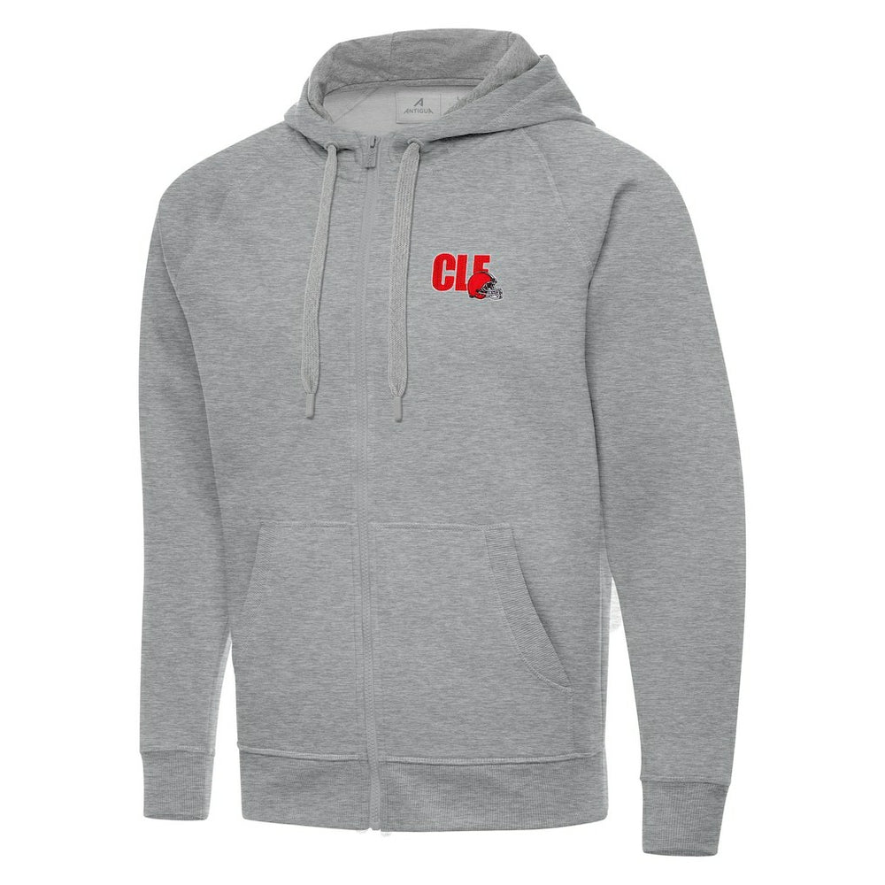 Men's Cleveland Browns Antigua Victory Full-Zip Hoodie - Heather Gray Hoodies