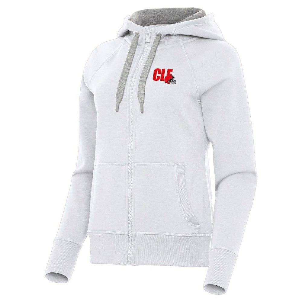 Cleveland Browns Antigua Women's Victory Full-Zip Hoodie - White Hoodies