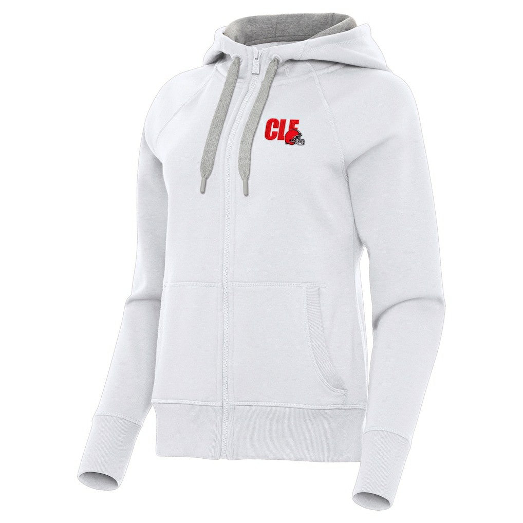 Cleveland Browns Antigua Women's Victory Full-Zip Hoodie - White Hoodies