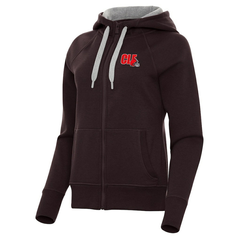 Cleveland Browns Antigua Women's Victory Full-Zip Hoodie - Brown Hoodies
