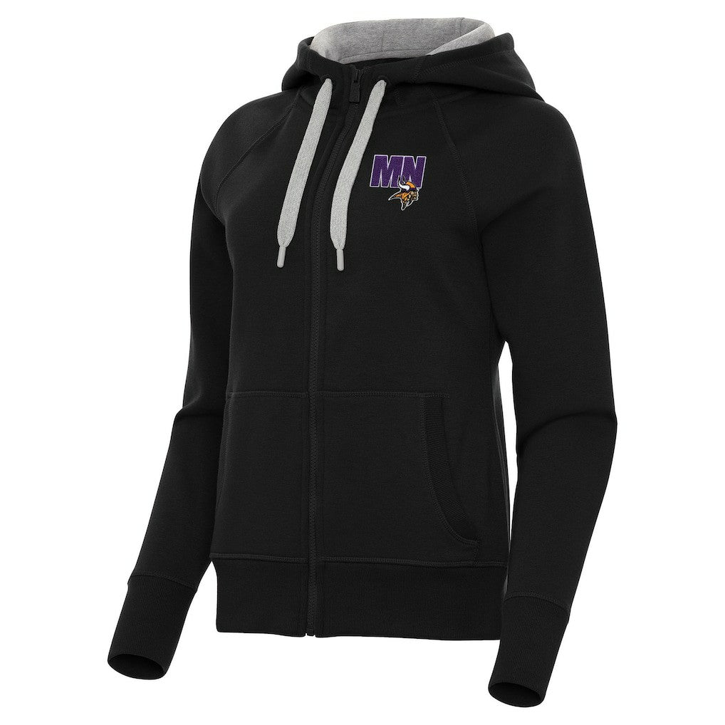 Minnesota Vikings Antigua Women's Victory Full-Zip Hoodie - Black Hoodies