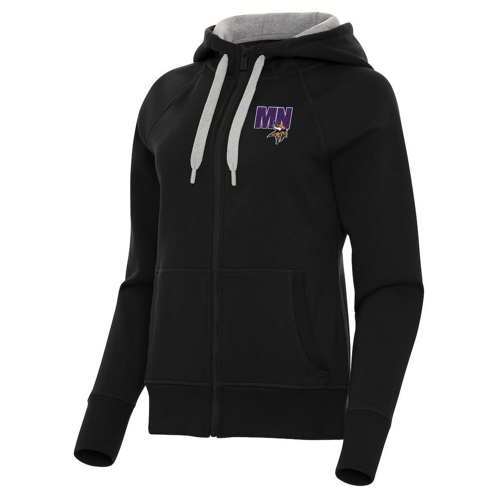 Minnesota Vikings Antigua Women's Victory Full-Zip Hoodie - Black Hoodies