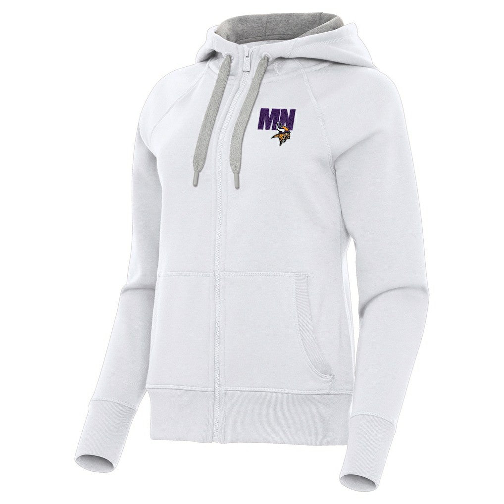 Minnesota Vikings Antigua Women's Victory Full-Zip Hoodie - White Hoodies
