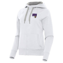 Minnesota Vikings Antigua Women's Victory Full-Zip Hoodie - White Hoodies