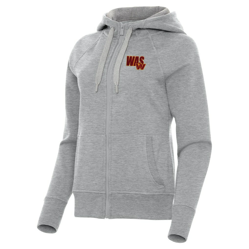 Washington Commanders Antigua Women's Victory Full-Zip Hoodie - Heather Gray Hoodies
