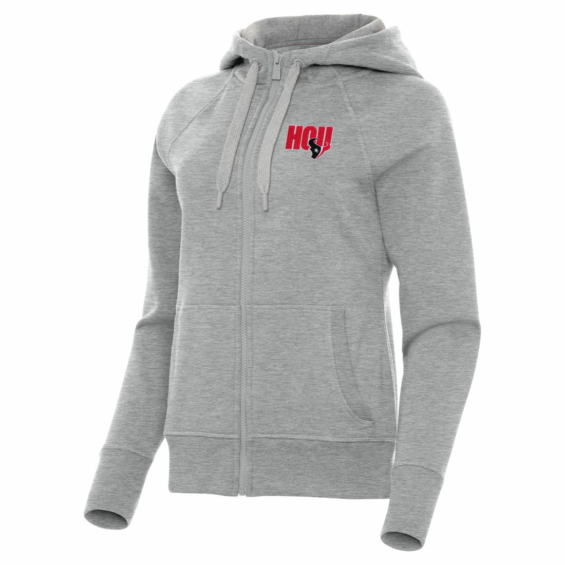 Houston Texans Antigua Women's Victory Full-Zip Hoodie - Heather Gray Hoodies