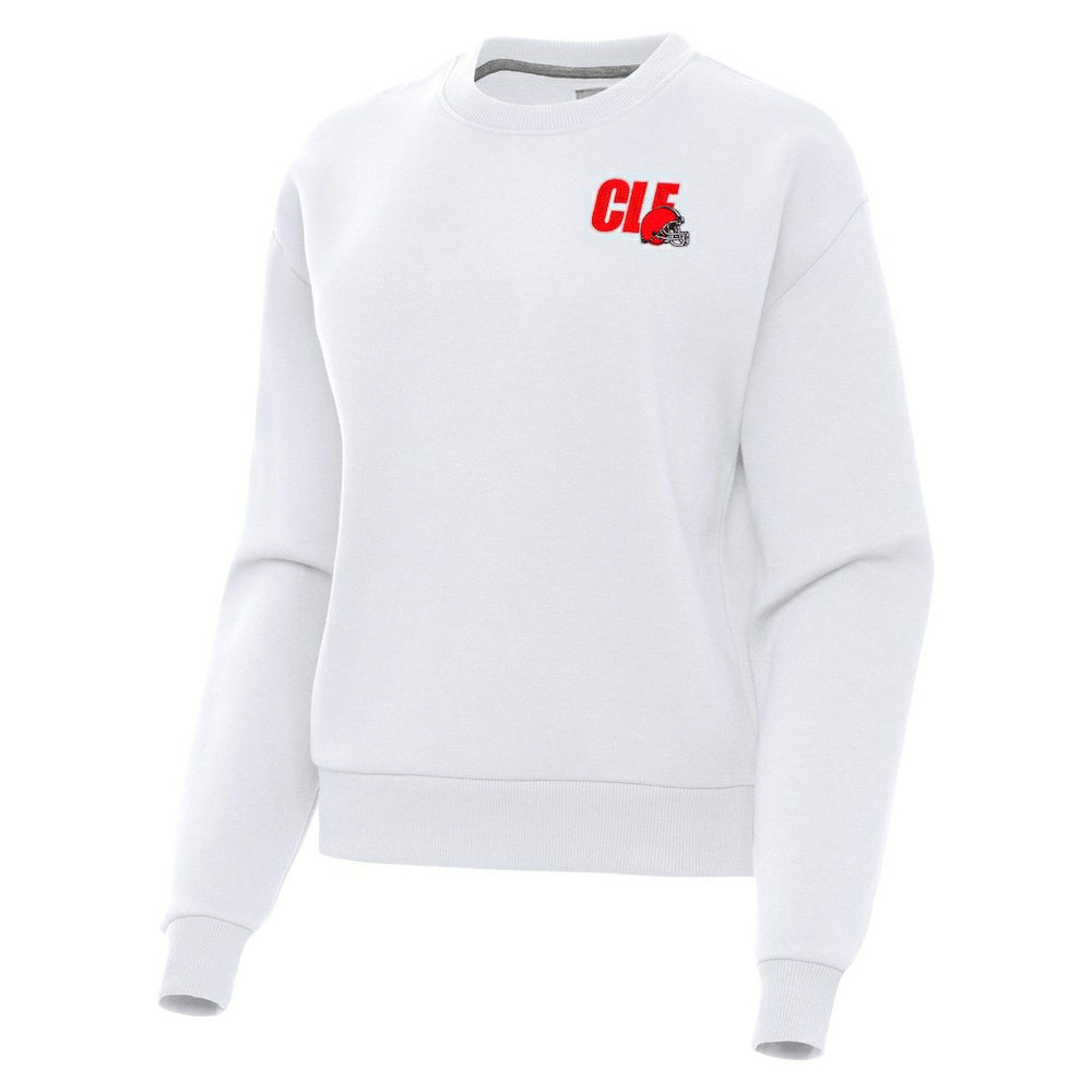 Cleveland Browns Antigua Women's Victory Pullover Sweatshirt - White Pullover