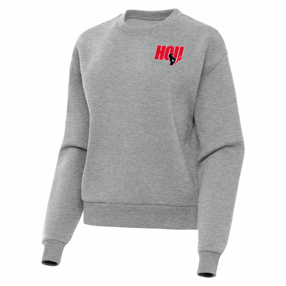 Houston Texans Antigua Women's Victory Pullover Sweatshirt - Heather Gray Pullover