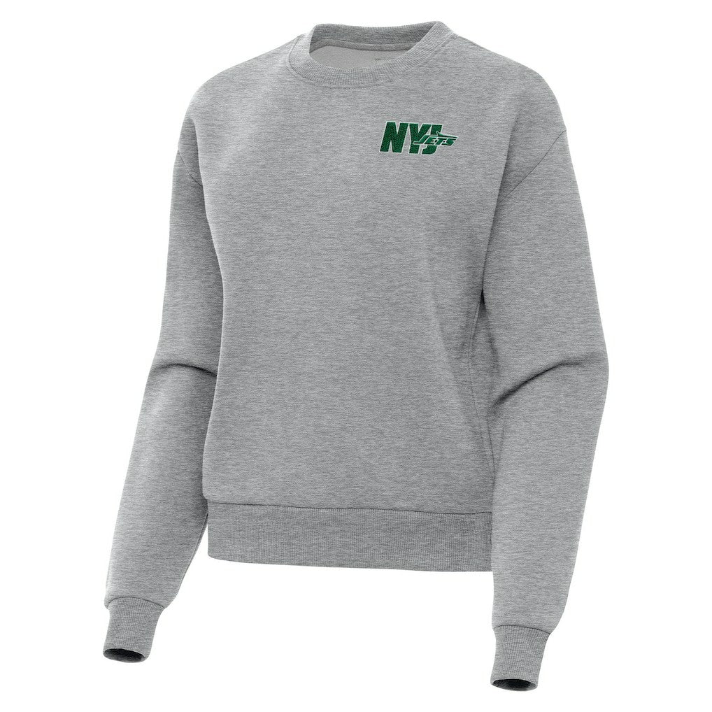 New York Jets Antigua Women's Victory Pullover Sweatshirt - Heather Gray Pullover