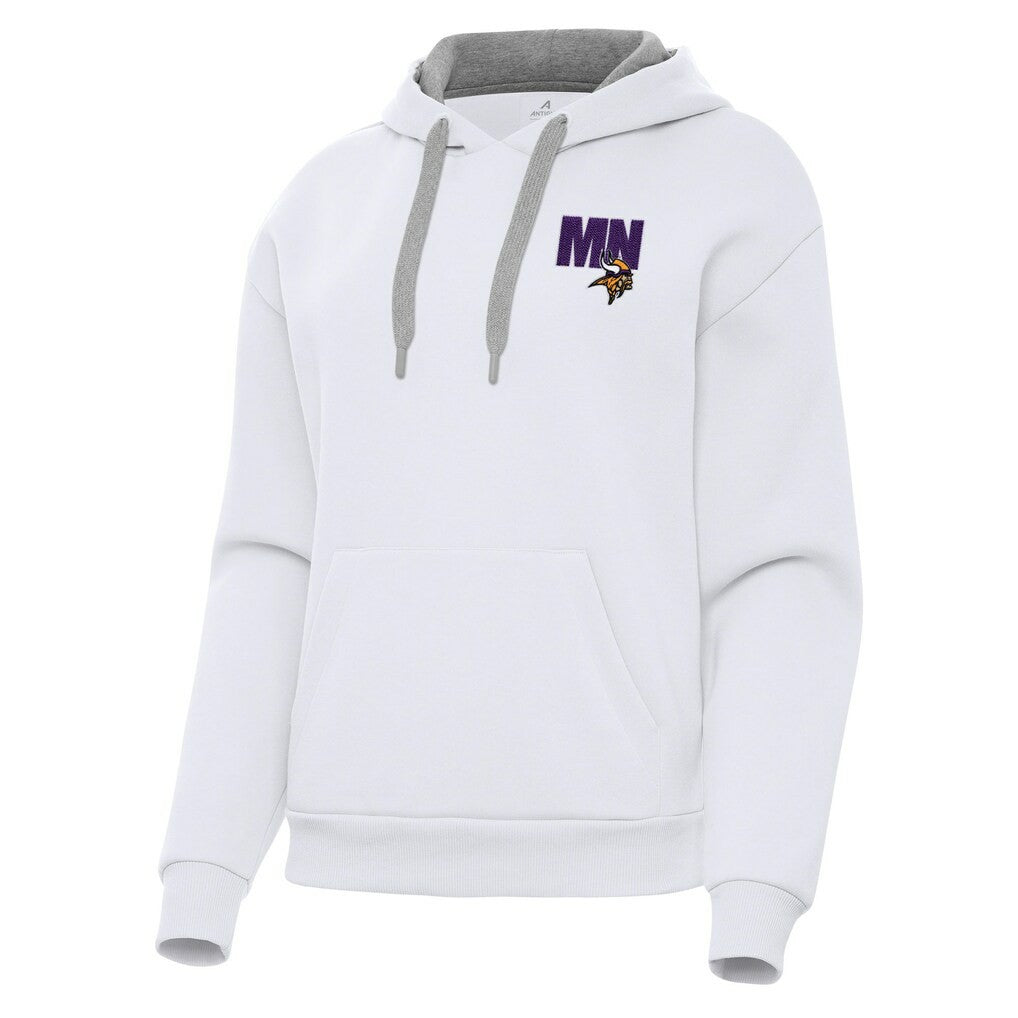 Minnesota Vikings Antigua Women's Victory Pullover Hoodie - White Hoodies