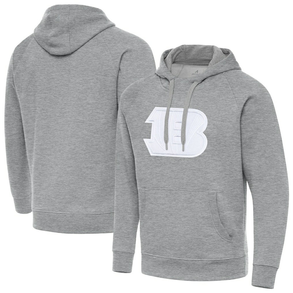 Cincinnati Bengals Antigua Victory Pullover Hoodie - Heather Gray Hoodies