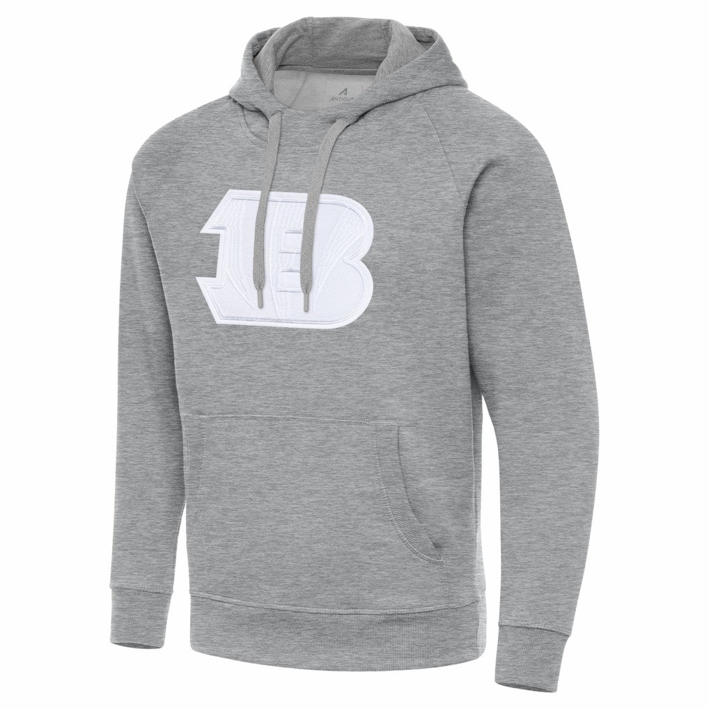 Cincinnati Bengals Antigua Victory Pullover Hoodie - Heather Gray Hoodies