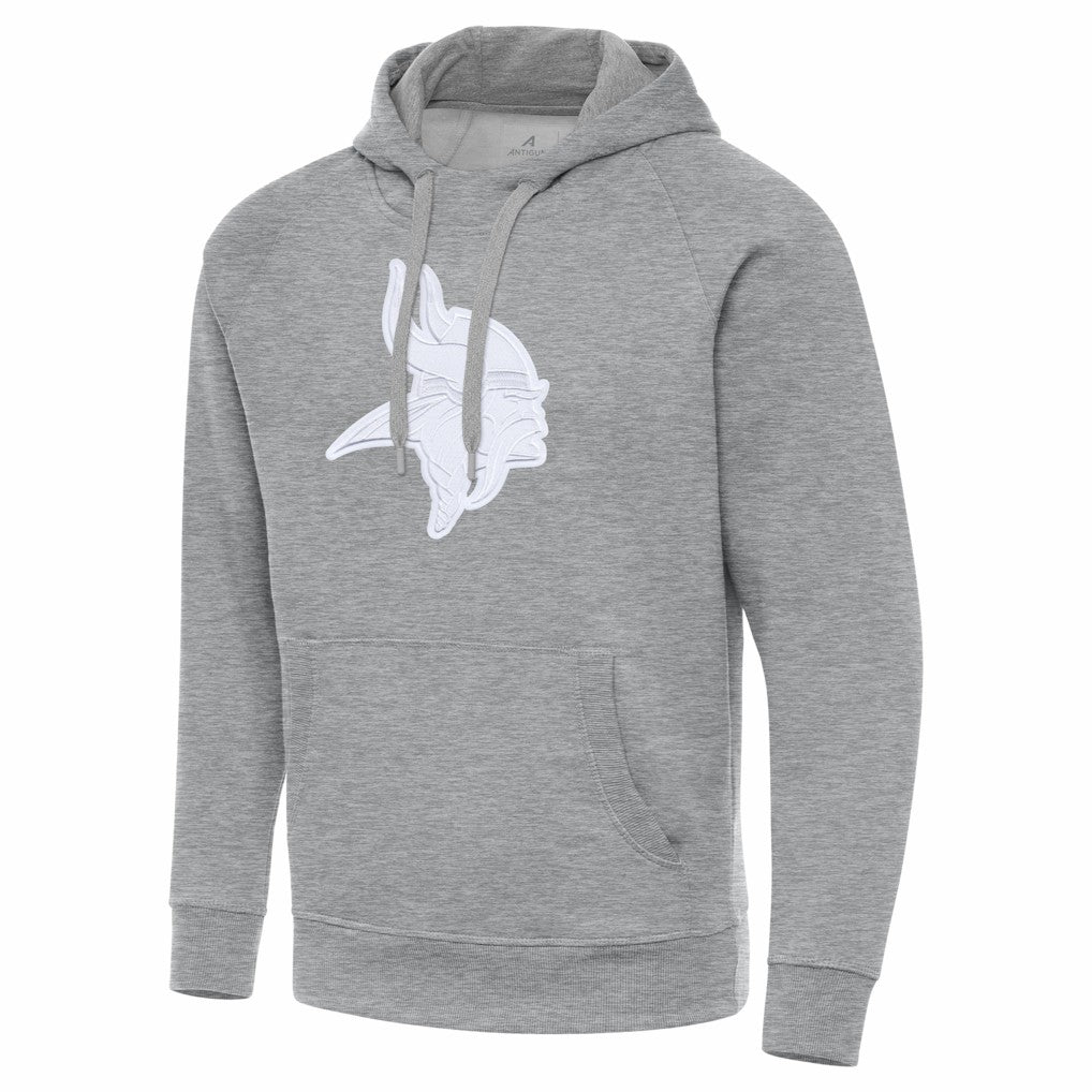 Minnesota Vikings Antigua Victory Pullover Hoodie - Heather Gray Hoodies