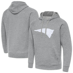 New England Patriots Antigua Victory Pullover Hoodie - Heather Gray Hoodies