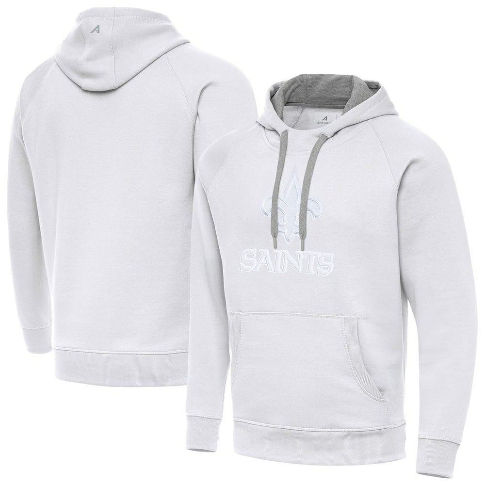 New Orleans Saints Antigua Victory Pullover Hoodie - White Hoodies