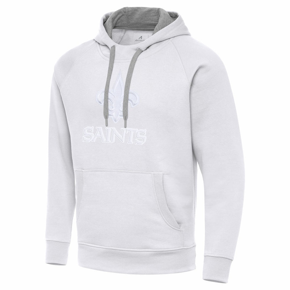New Orleans Saints Antigua Victory Pullover Hoodie - White Hoodies