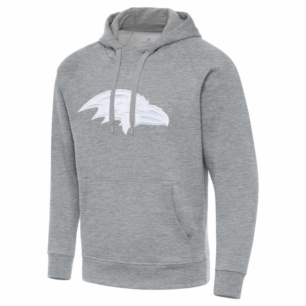 Baltimore Ravens Antigua Victory Pullover Hoodie - Heather Gray Hoodies
