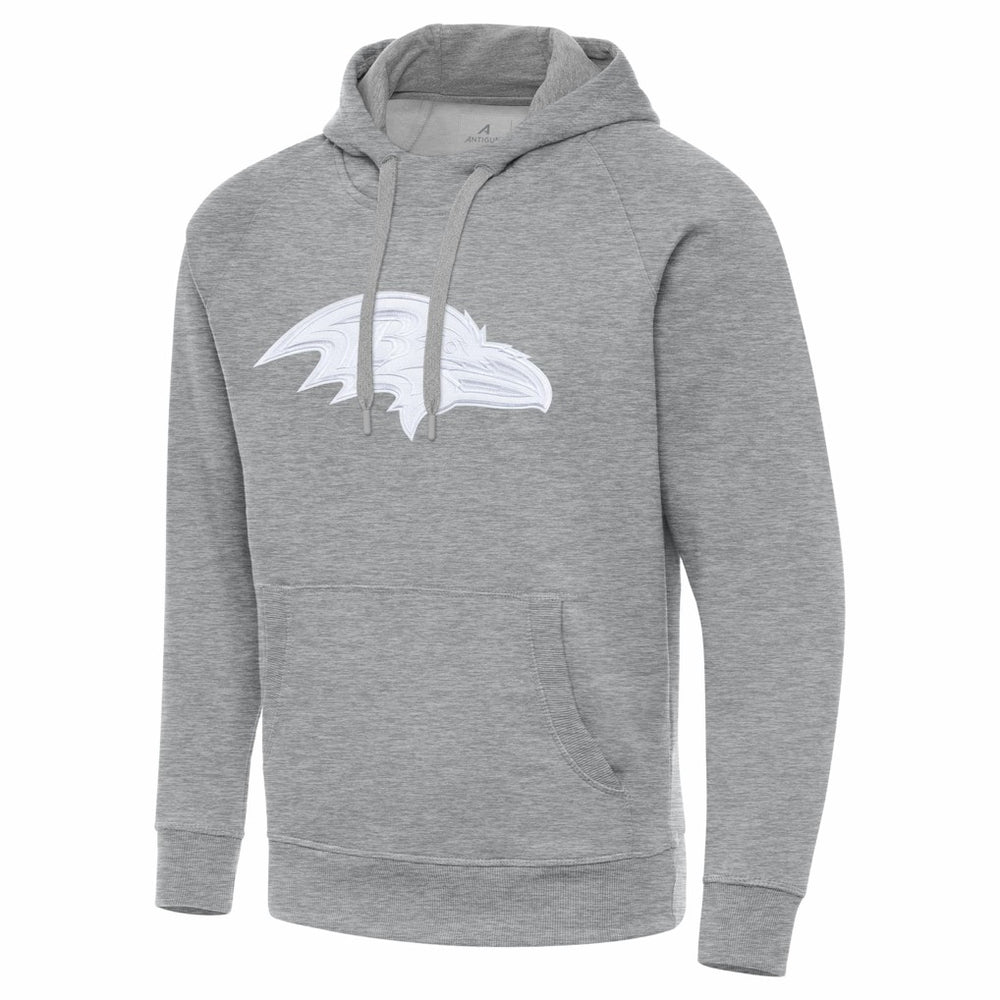 Baltimore Ravens Antigua Victory Pullover Hoodie - Heather Gray Hoodies