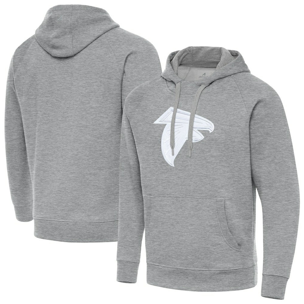 Atlanta Falcons Antigua Victory Pullover Hoodie - Heather Gray Hoodies