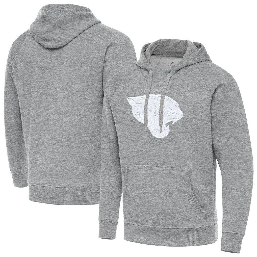 Jacksonville Jaguars Antigua Victory Pullover Hoodie - Heather Gray Hoodies