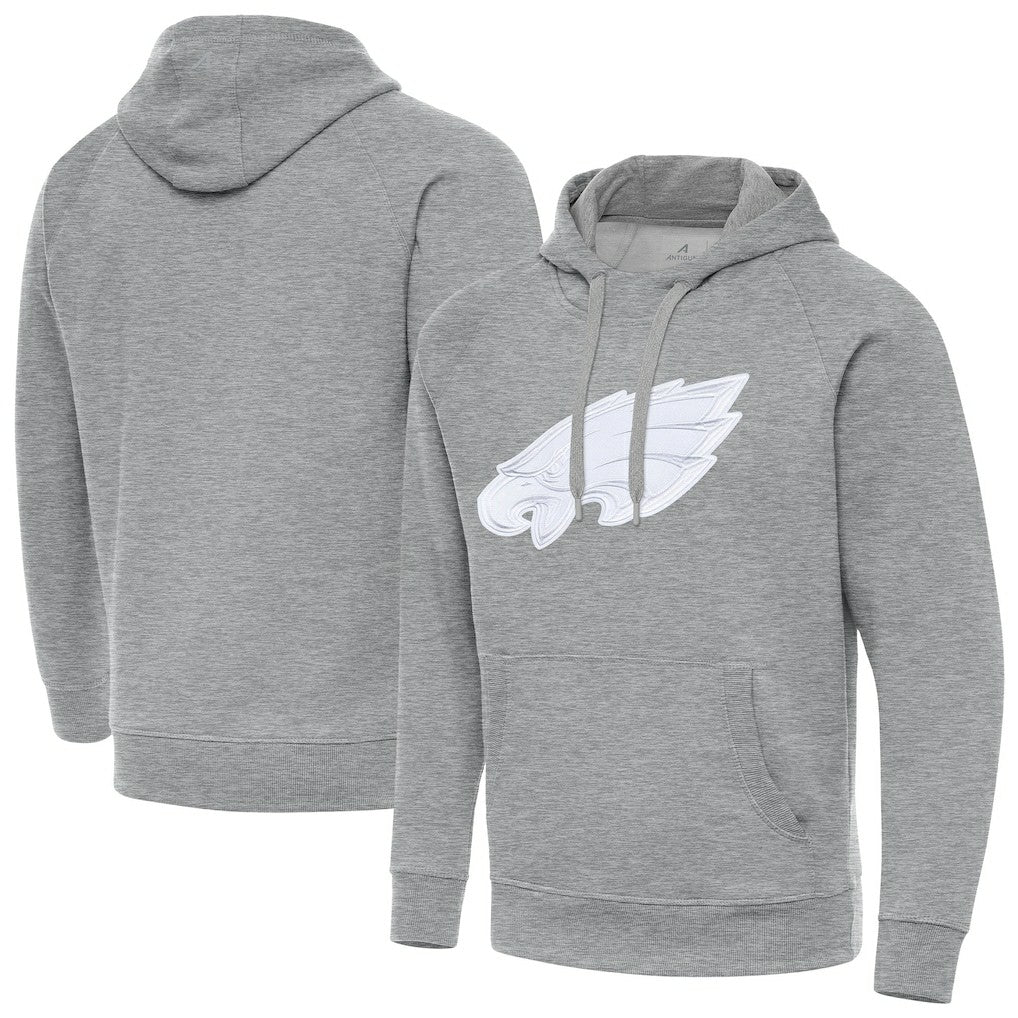 Philadelphia Eagles Antigua Victory Pullover Hoodie - Heather Gray Hoodies