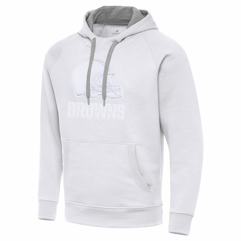 Cleveland Browns Antigua Victory Pullover Hoodie - White Hoodies