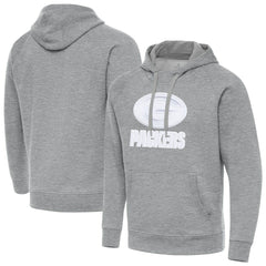 Green Bay Packers Antigua Victory Pullover Hoodie - Heather Gray Hoodies