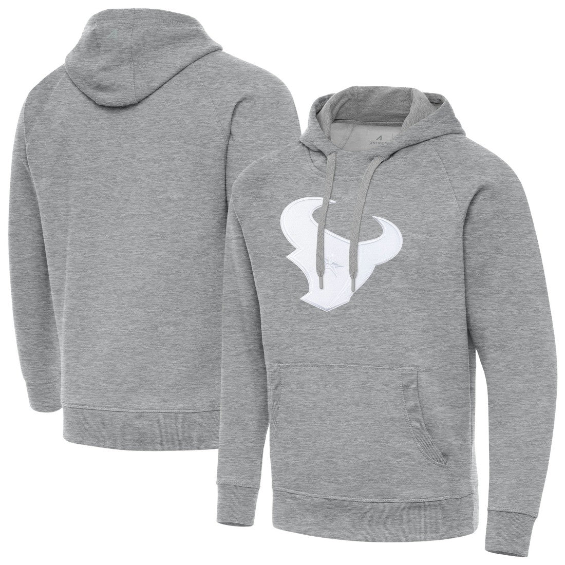 Houston Texans Antigua Victory Pullover Hoodie - Heather Gray Hoodies
