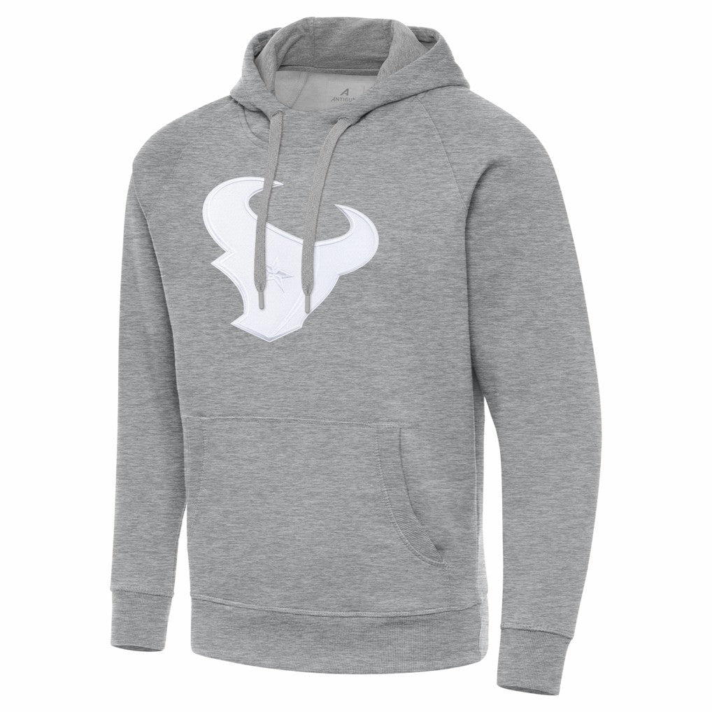 Houston Texans Antigua Victory Pullover Hoodie - Heather Gray Hoodies