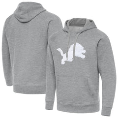 Detroit Lions Antigua Victory Pullover Hoodie - Heather Gray Hoodies