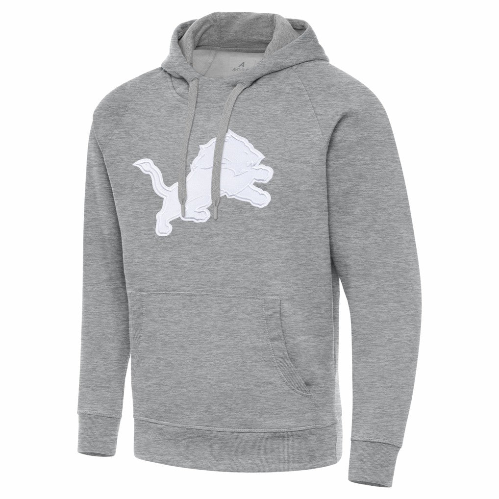 Detroit Lions Antigua Victory Pullover Hoodie - Heather Gray Hoodies