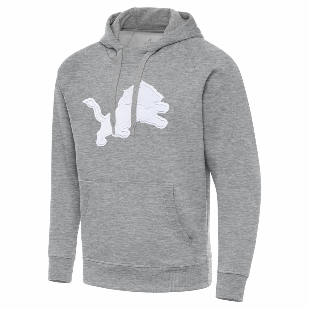 Detroit Lions Antigua Victory Pullover Hoodie - Heather Gray Hoodies