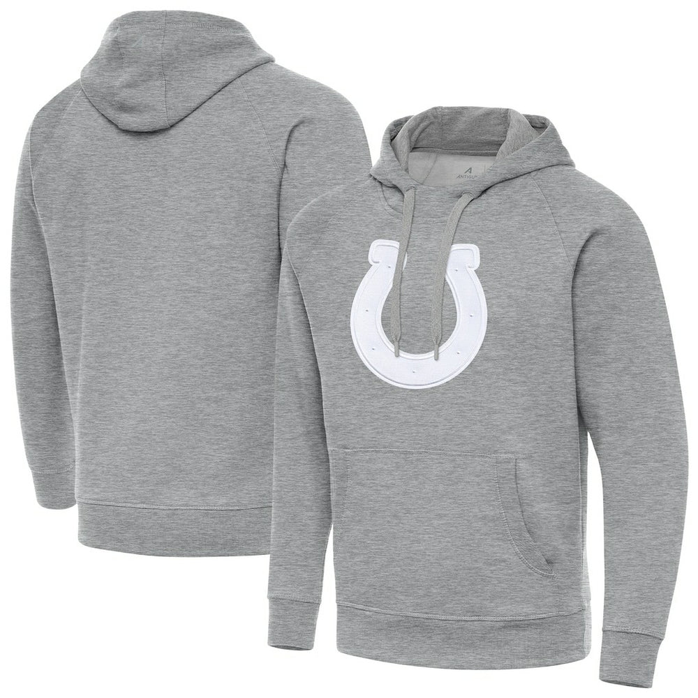 Indianapolis Colts Antigua Victory Pullover Hoodie - Heather Gray Hoodies