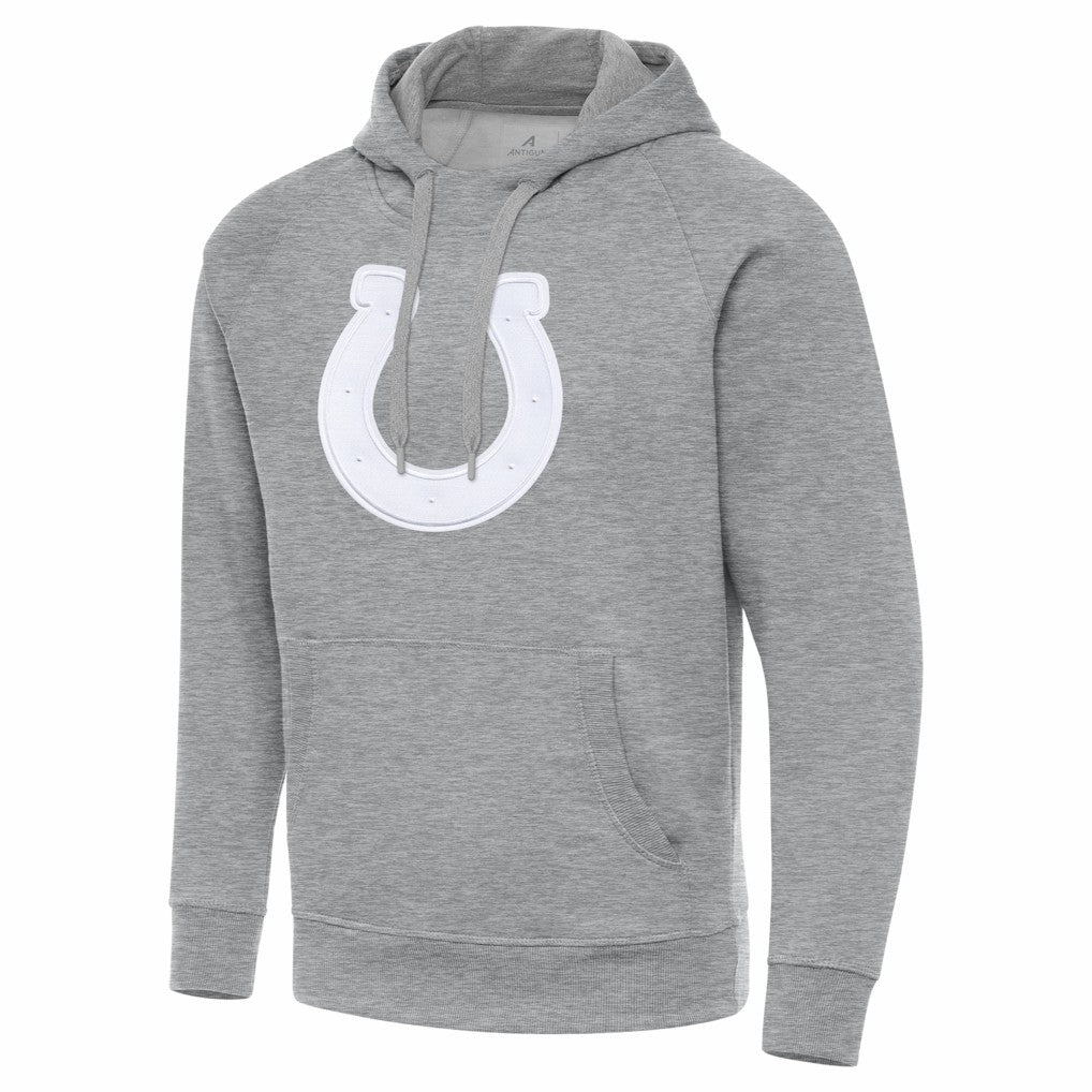 Indianapolis Colts Antigua Victory Pullover Hoodie - Heather Gray Hoodies