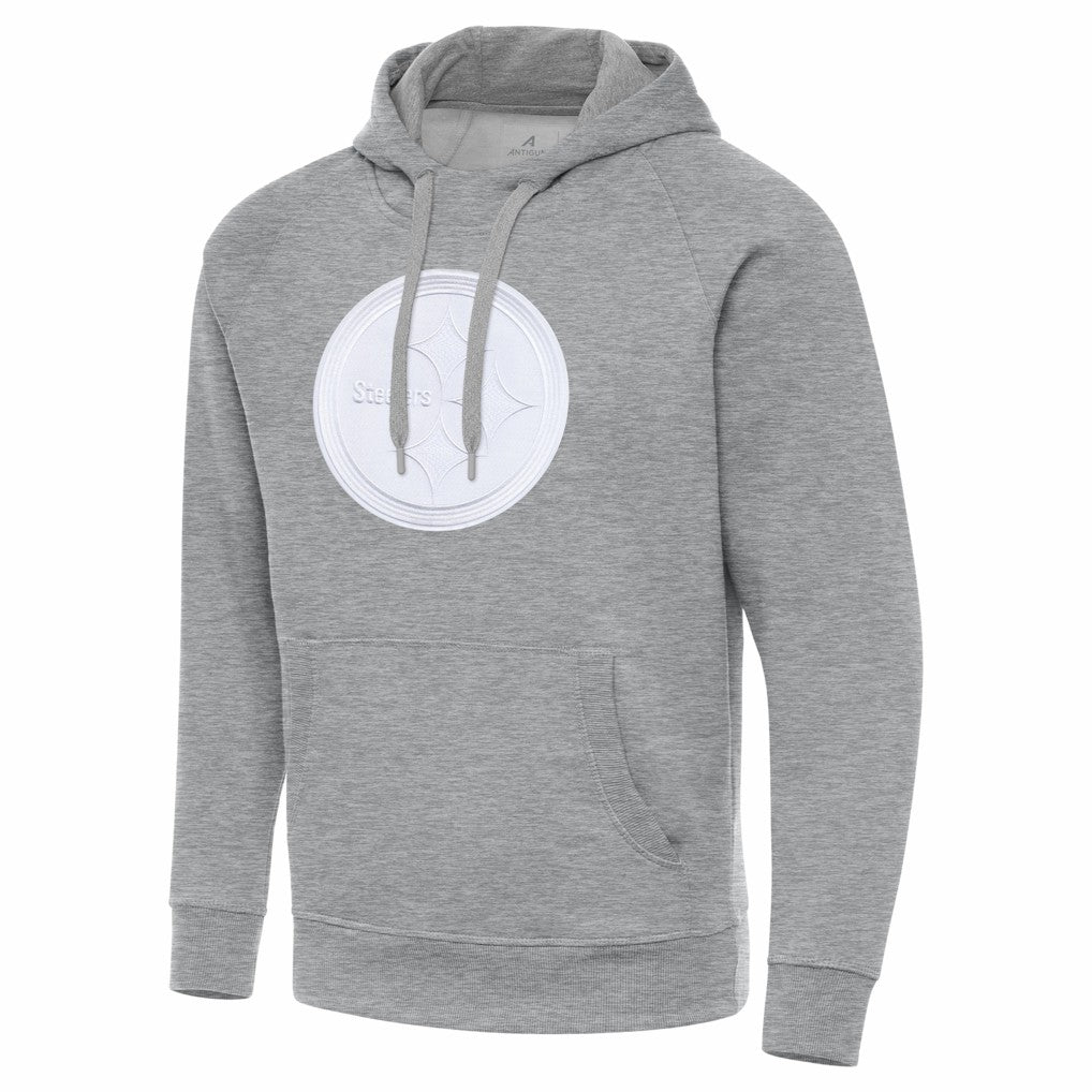 Pittsburgh Steelers Antigua Victory Pullover Hoodie - Heather Gray Hoodies
