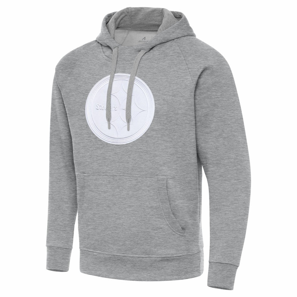Pittsburgh Steelers Antigua Victory Pullover Hoodie - Heather Gray Hoodies