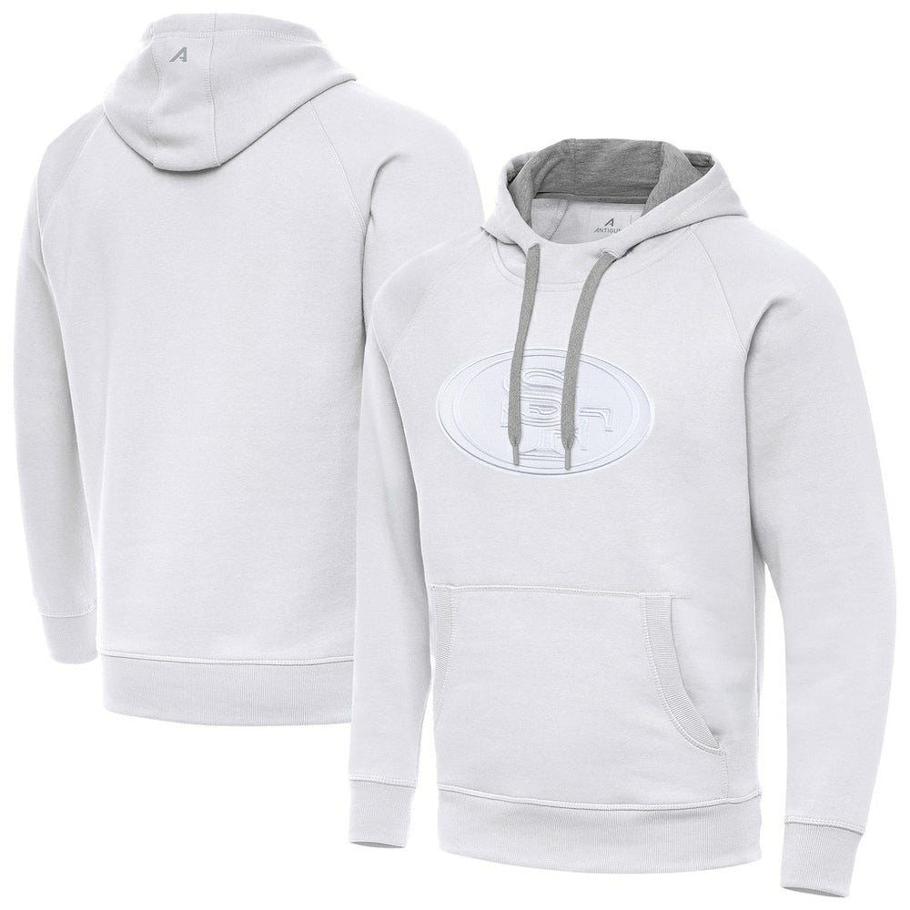 San Francisco 49ers Antigua Victory Pullover Hoodie - White Hoodies