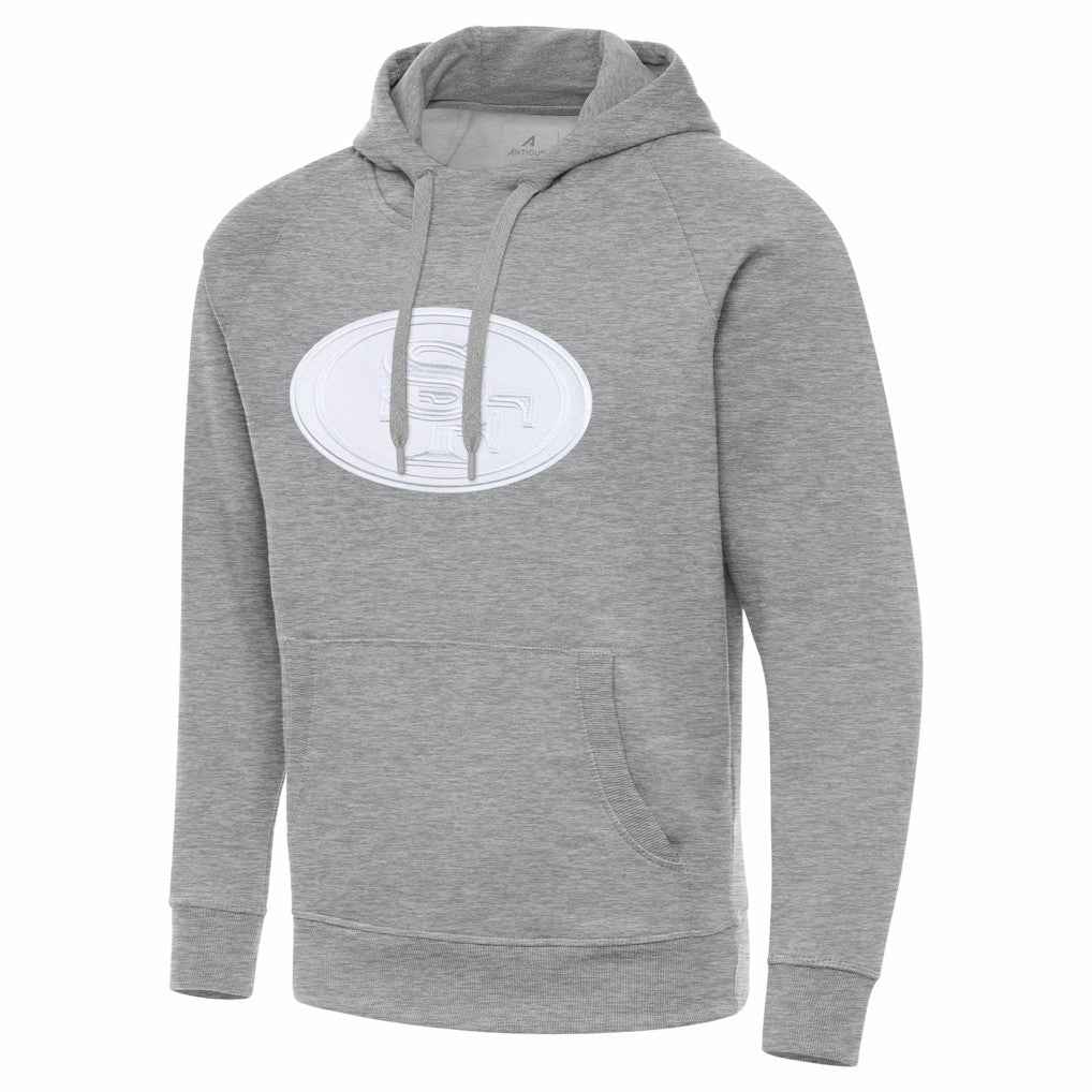 San Francisco 49ers Antigua Victory Pullover Hoodie - Heather Gray Hoodies