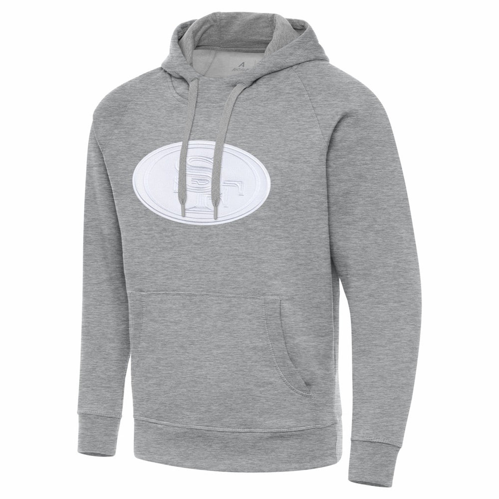 San Francisco 49ers Antigua Victory Pullover Hoodie - Heather Gray Hoodies