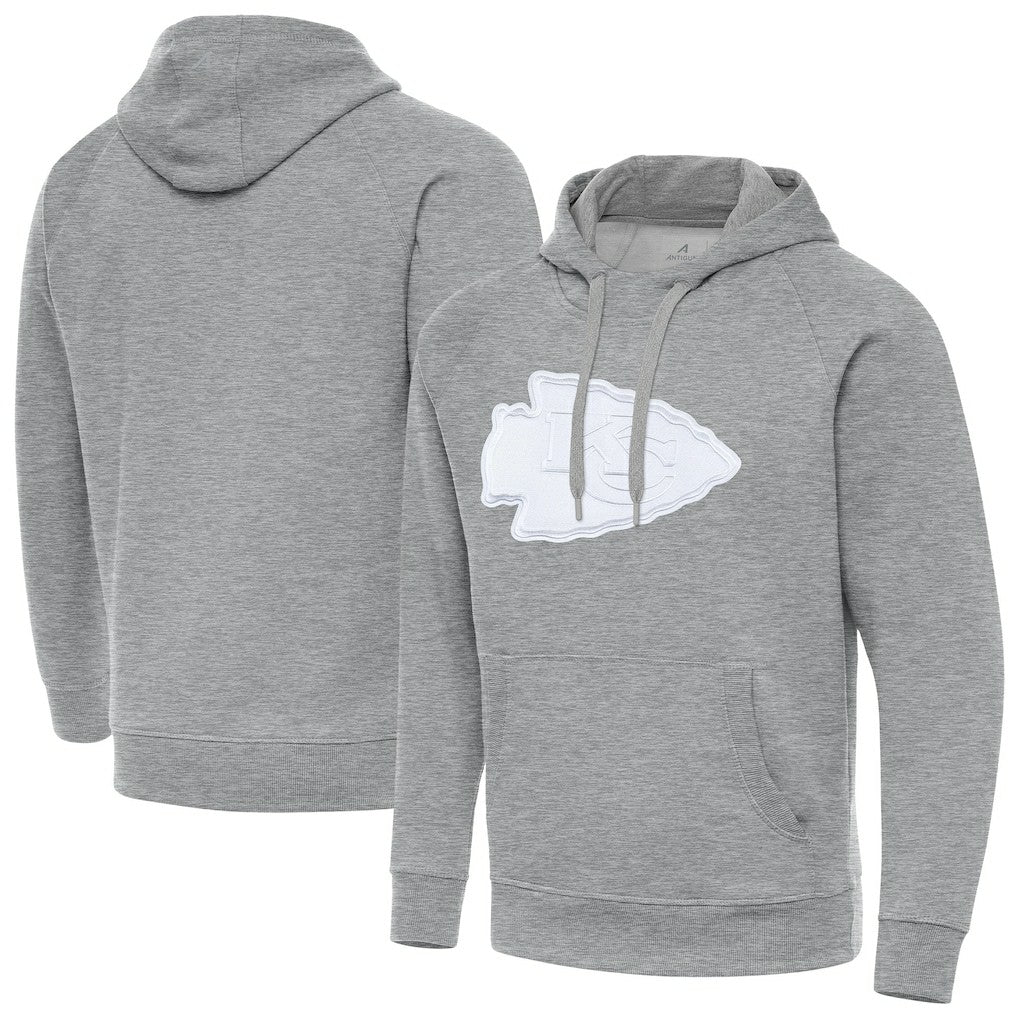 Kansas City Chiefs Antigua Victory Pullover Hoodie - Heather Gray Hoodies