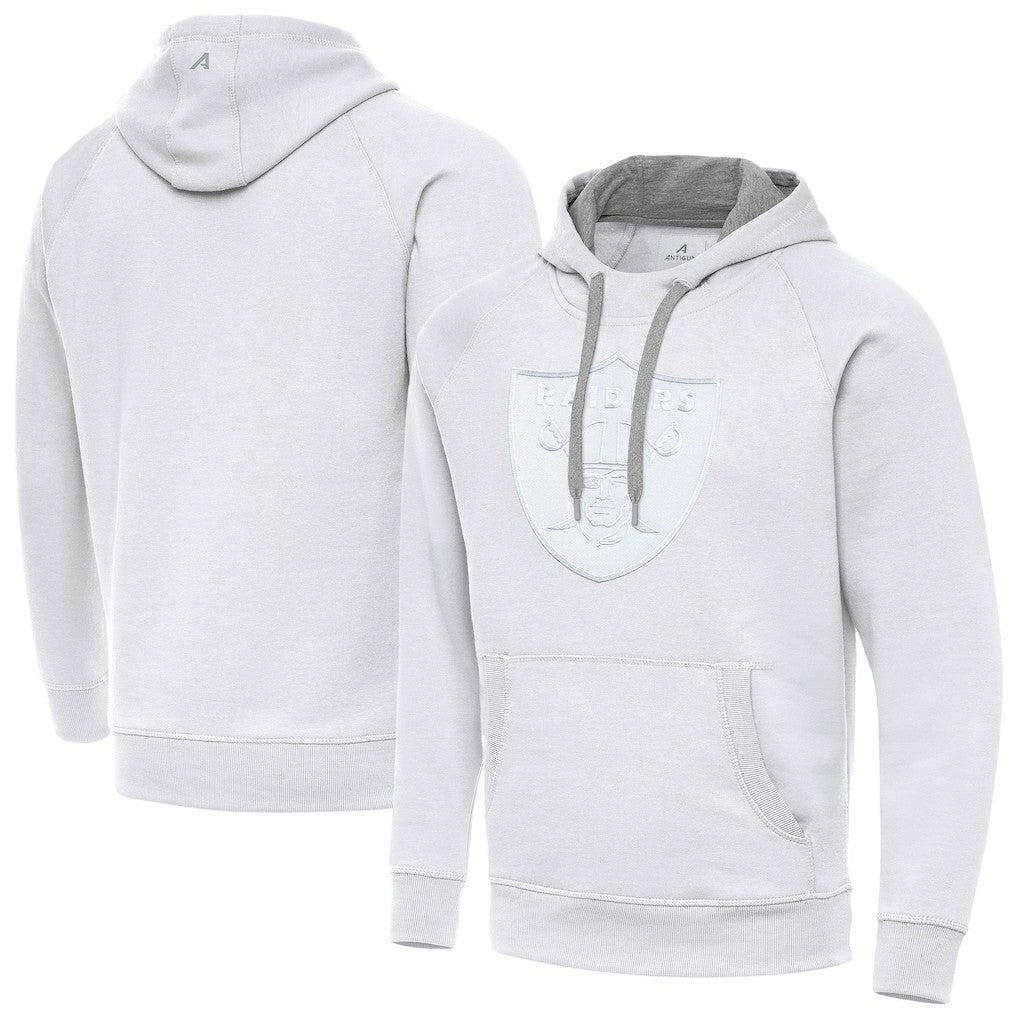 Las Vegas Raiders Antigua Victory Pullover Hoodie - White Hoodies