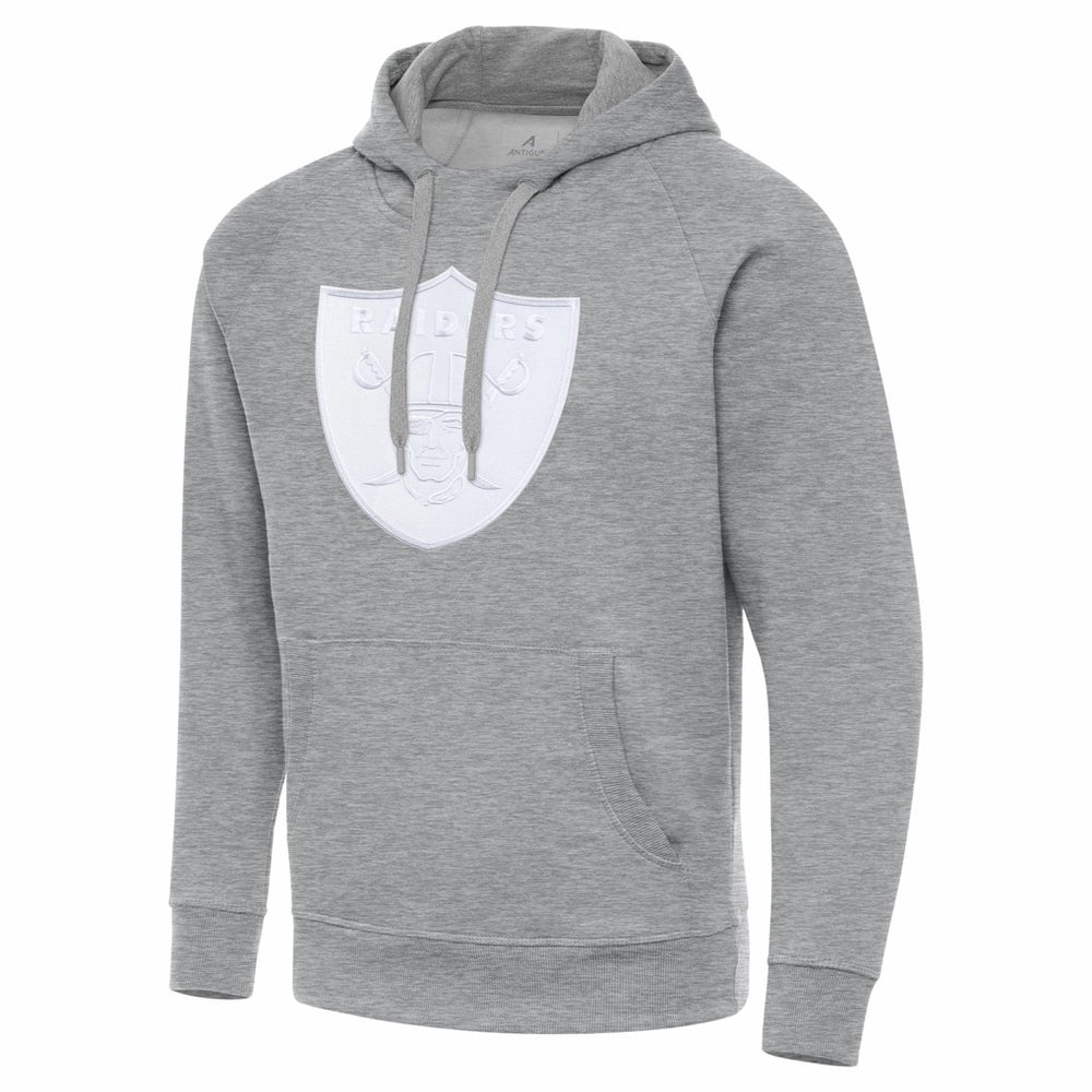 Las Vegas Raiders Antigua Victory Pullover Hoodie - Heather Gray Hoodies