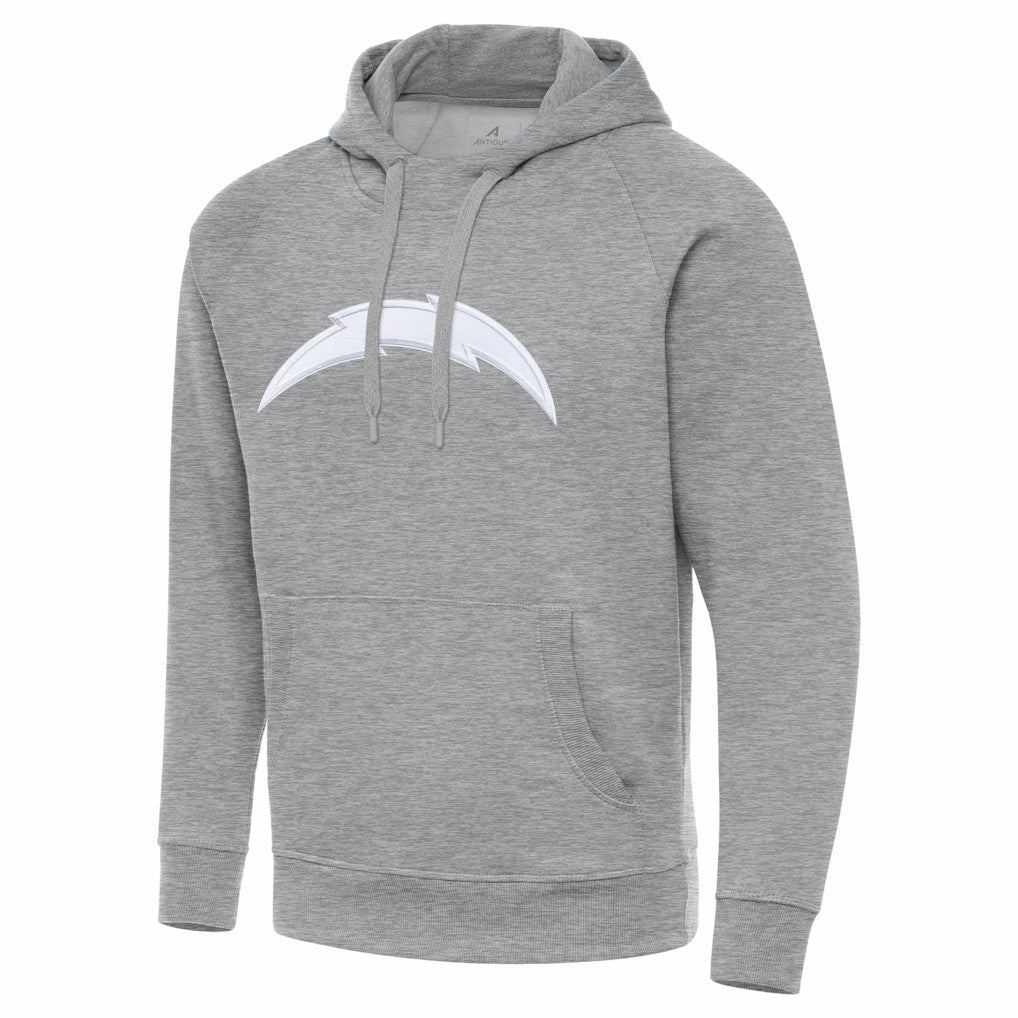 Los Angeles Chargers Antigua Victory Pullover Hoodie - Heather Gray Hoodies