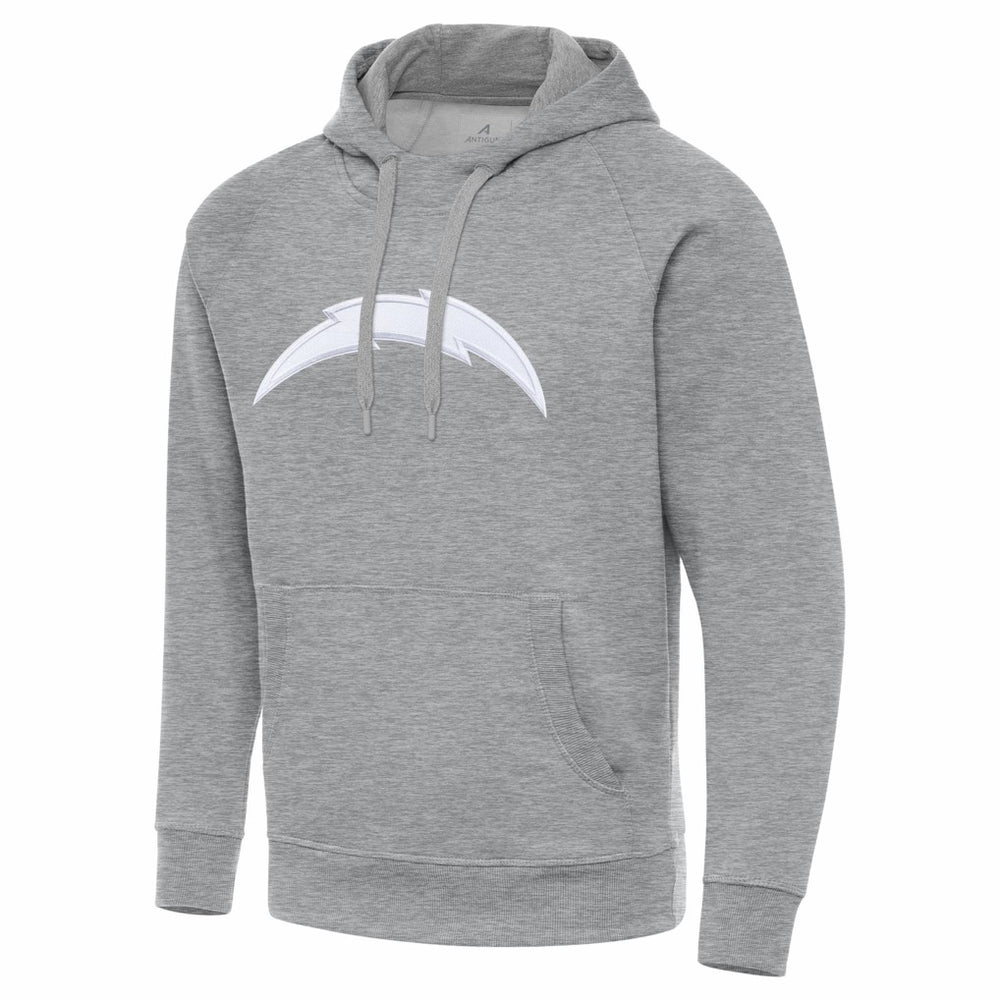 Los Angeles Chargers Antigua Victory Pullover Hoodie - Heather Gray Hoodies