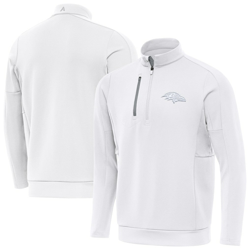 Baltimore Ravens Antigua Generation Quarter-Zip Jacket - White Jackets