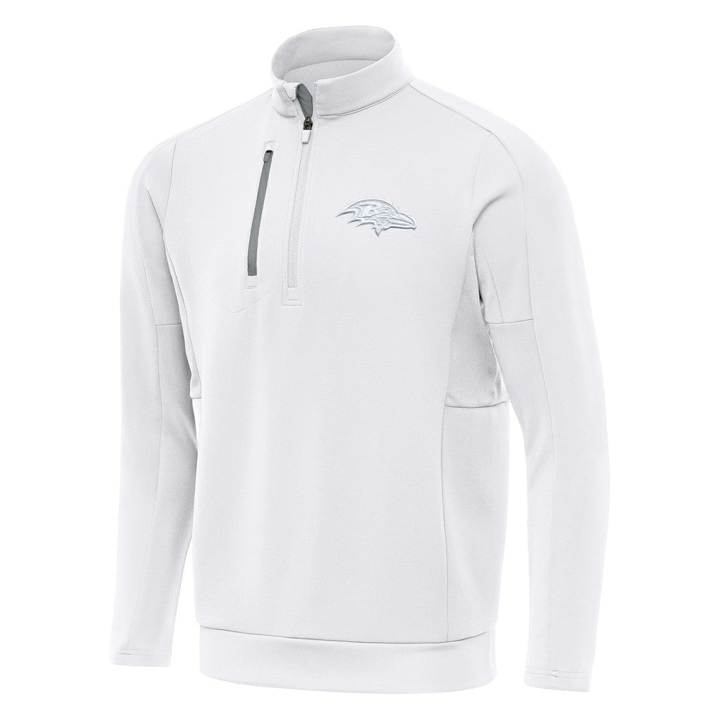 Baltimore Ravens Antigua Generation Quarter-Zip Jacket - White Jackets