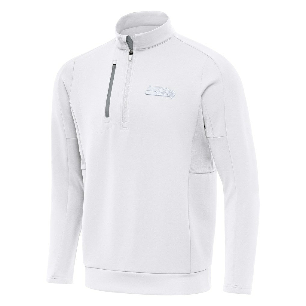 Seattle Seahawks Antigua Generation Quarter-Zip Jacket - White Jackets
