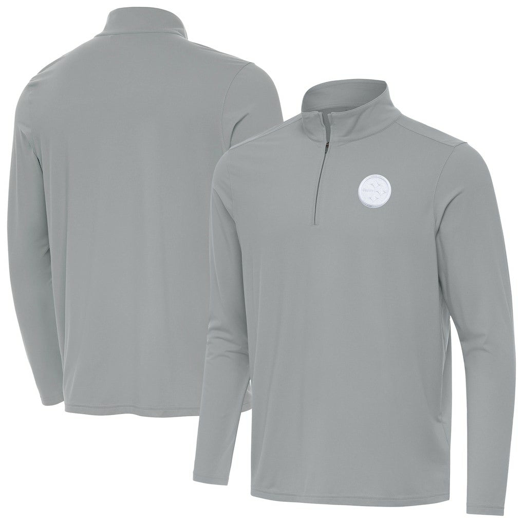 Pittsburgh Steelers Men's Antigua Intent Quarter-Zip Jacket - Gray Jackets